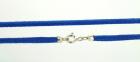 Collana corda mm 2.5 colore azzurro con chiusura argento 925%°